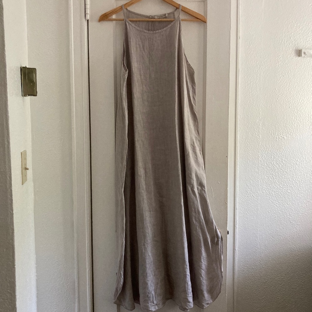 Laura Bianchi Linen Maxi Dress made in Italy Sleeveles size L